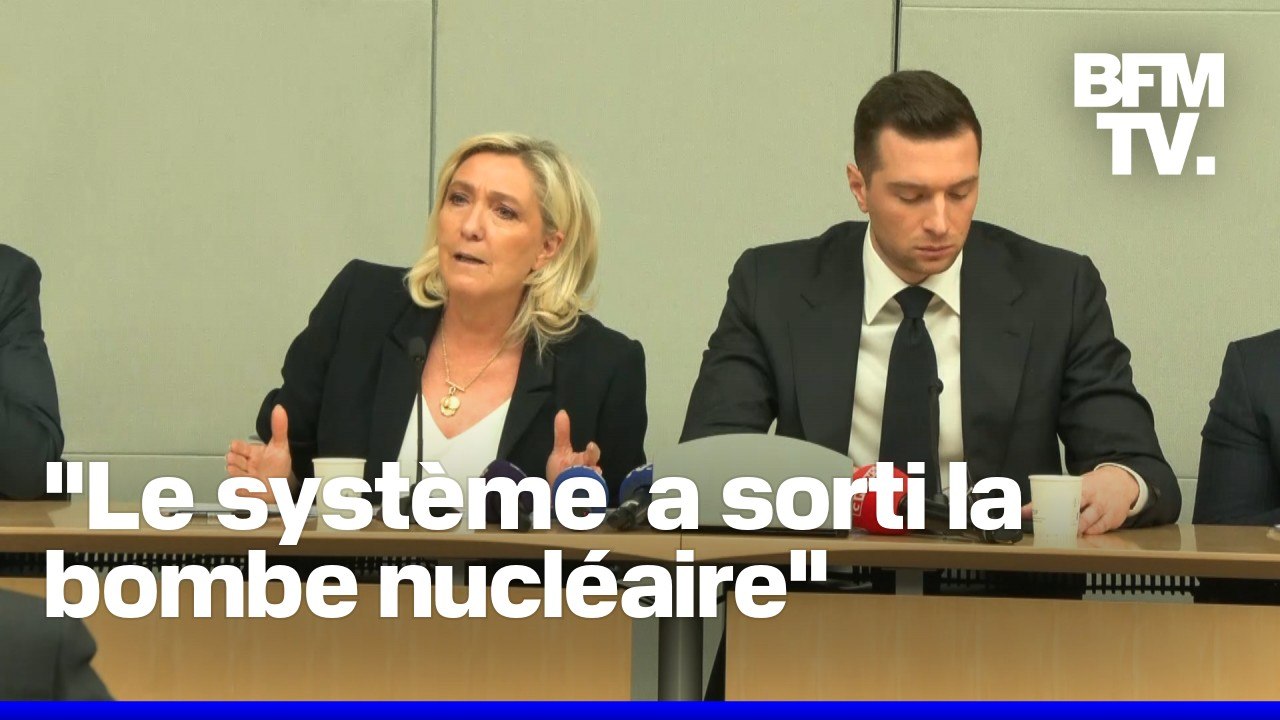 Au lendemain de sa condamnation, Marine Le Pen s'en prend au "système" qui a "sorti la bombe nucléaire