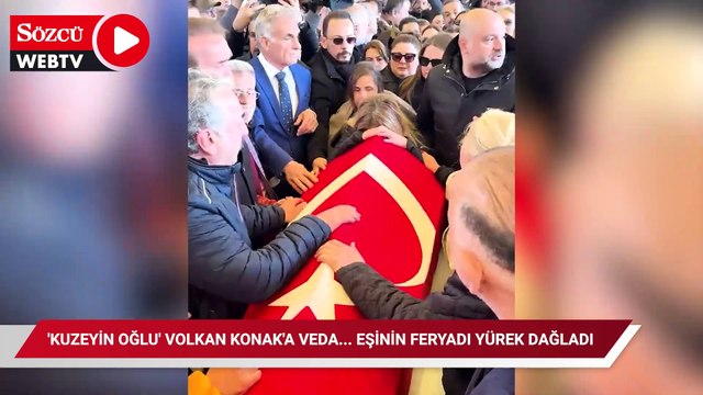 'Kuzeyin Oğlu' Volkan Konak'a veda... Eşinin feryadı yürek dağladı
