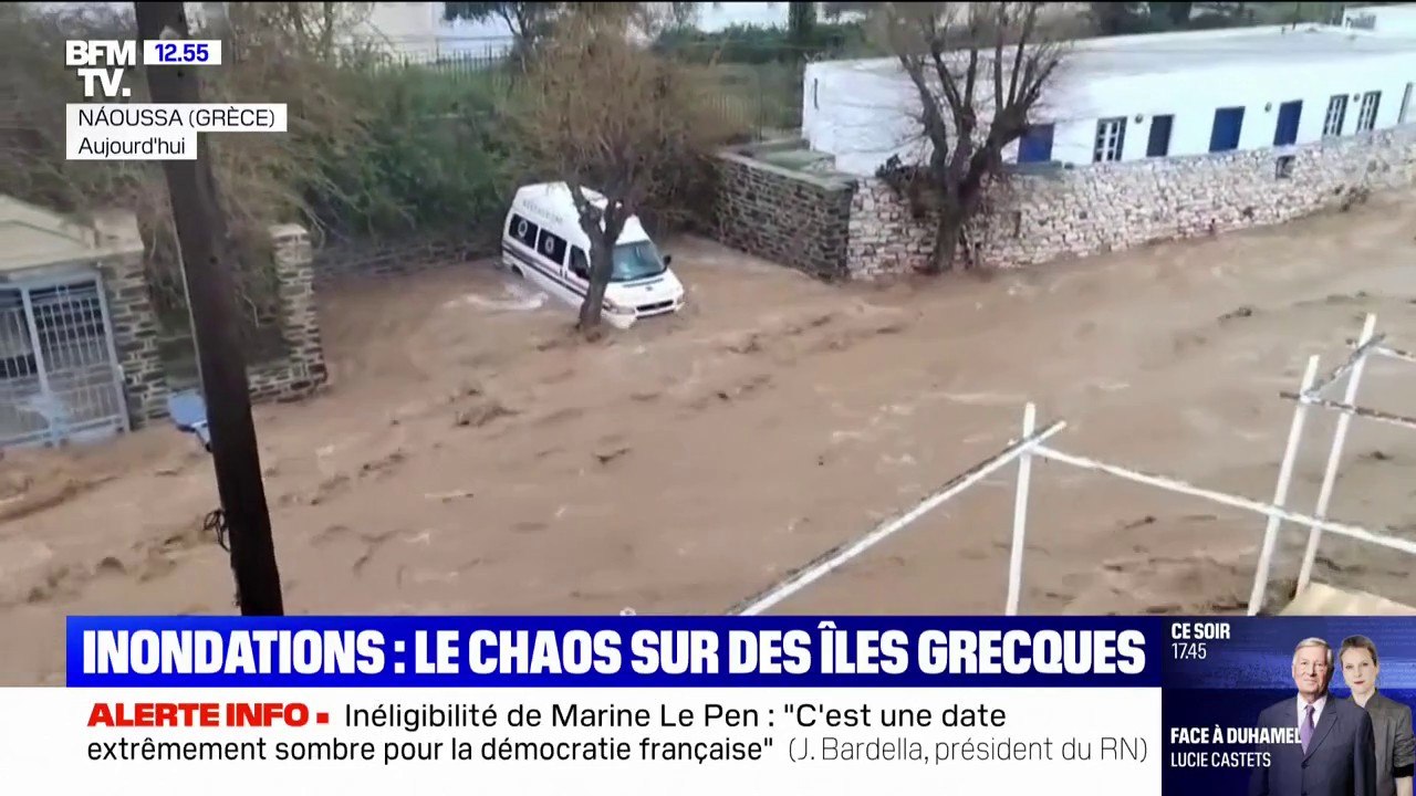 Les îles grecques des Cyclades touchées par d'importantes inondations