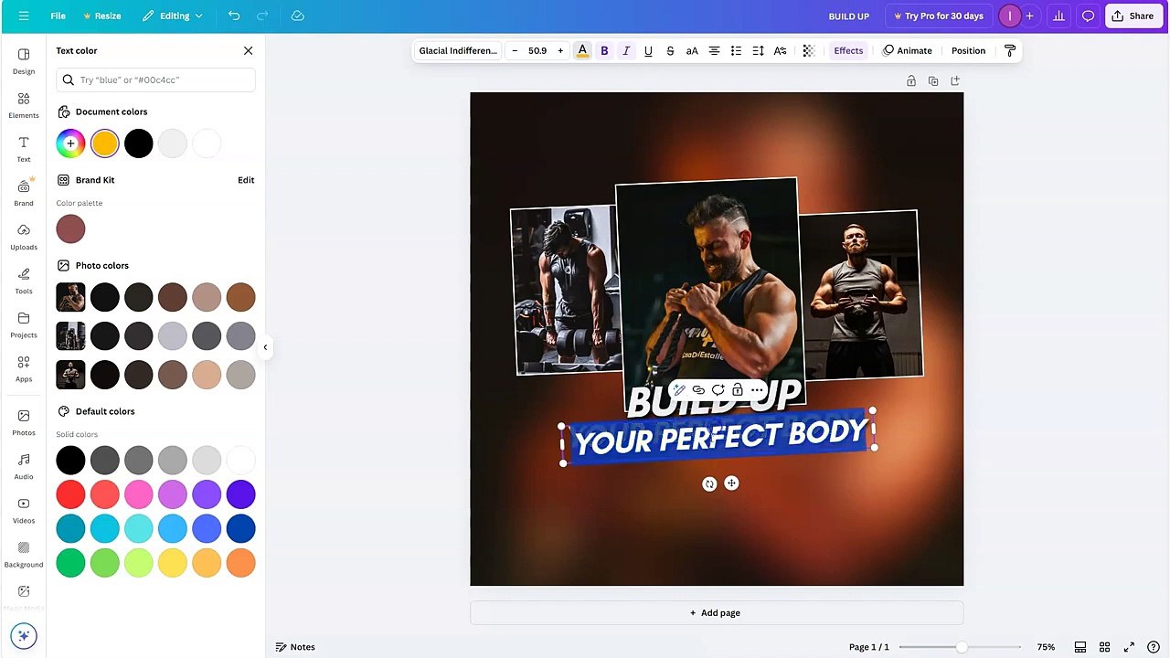 GYM AND Fitness social Media Banner Design in Canva l Canva Tutorial l easy canva