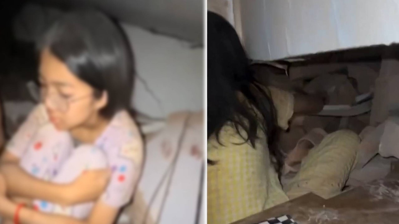 VIDEO | Una mujer y sus nietos grabaron dónde quedaron atrapados y cómo fueron rescatados tras terremoto en Myanmar