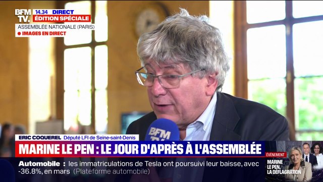 Marine Le Pen inéligible: Je pense que sur le côte exécutoire d'une inéligibilité, on devrait pouvoir faire recours , estime Éric Coquerel (LFI)