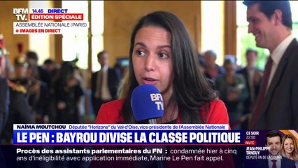 Réaction de François Bayrou à la condamnation de Marine Le Pen: "Je pense qu'un Premier ministre ne devrait pas dire ça", affirme Naïma Moutchou (Horizons)