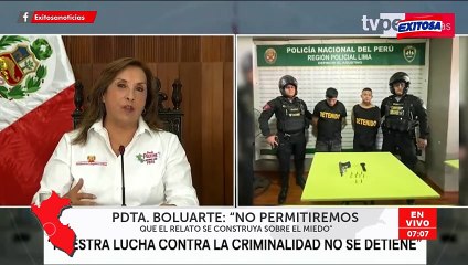 Dina Boluarte defiende "franja informativa" de su gobierno: Es importante que conozcan que desarticulamos bandas criminales
