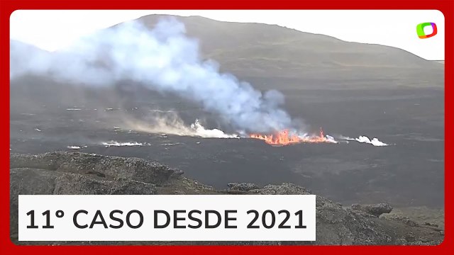 Vulcão entra em erupção em fissura e faz cidade ser evacuada na Islândia