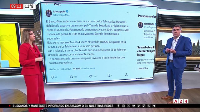 🔴 LUIS CAPUTO HABLÓ DE LAS TASAS MUNICIPALES: LA COMPETENCIA FAVORECE A LOS INTENDENTES