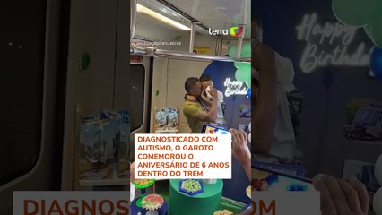 Menino apaixonado pelo metrô ganha festa temática dentro de trem no Recife (PE) #shorts