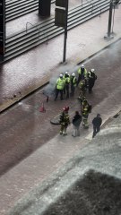 Smoke billows out of manhole cover in Downtown Pittsburgh