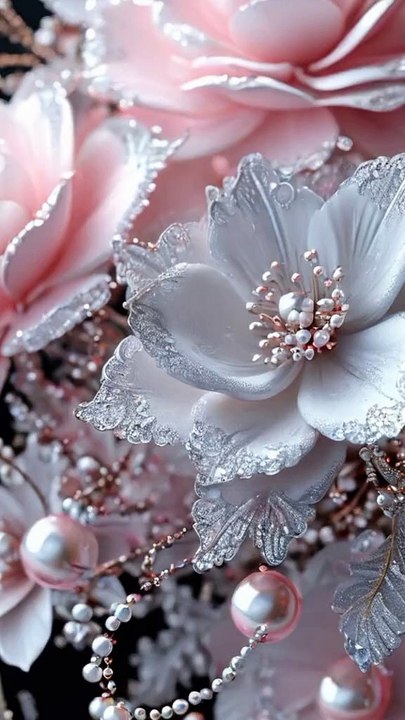 Shimmering Beaded Art | Flowers, Turtle, Butterfly & Birds Live Wallpaper