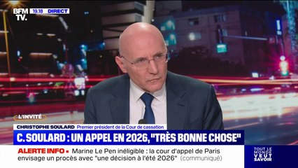 Marine Le Pen inéligible avec exécution provisoire: "Ce n'est pas quelque chose qui est tombé du ciel", affirme Christophe Soulard, président de la Cour de cassation