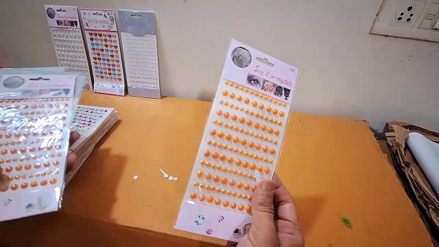 Coloured Acrylic Pearls Stickers 🛍️ 3D Half Round Self-Adhesive for DIY Art & Craft | Scrapbooking & Decoration