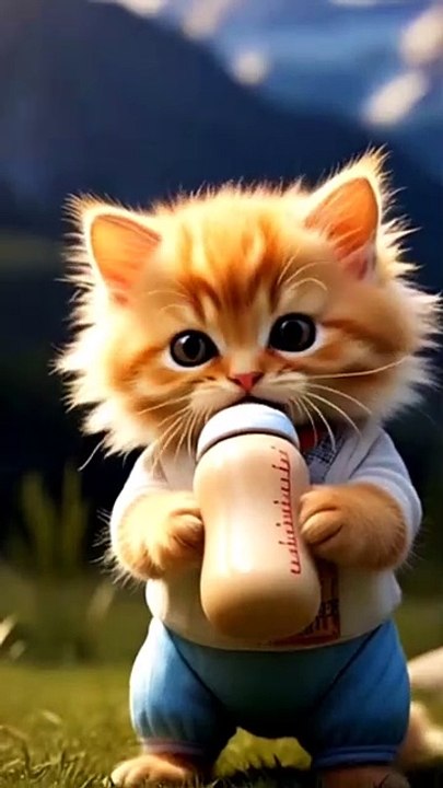 "Cutest Kitten Ever!  Baby Cat Drinking Milk Will Melt Your Heart!"