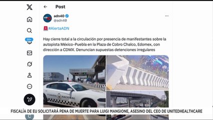 🚨¡Última Hora! Reportan bloqueo en la autopista México-Puebla con dirección a CDMX