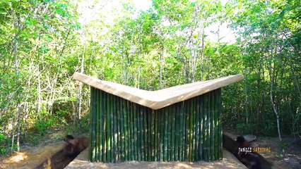How to Build The Most Secret Bamboo House with Swimming Pool Door