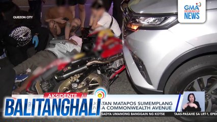 Lalaking rider, sugatan matapos sumemplang sa harapan ng suv sa Commonwealth Avenue | Balitanghali