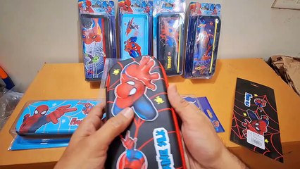 Unboxing and Review of spiderman Character Theme Sweet Stationery Pouches For Boys and Girls Colorful Fabric