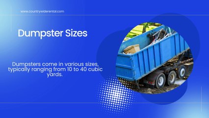 Need a Dumpster? Here’s How to Choose the Right One! Countrywide Rental