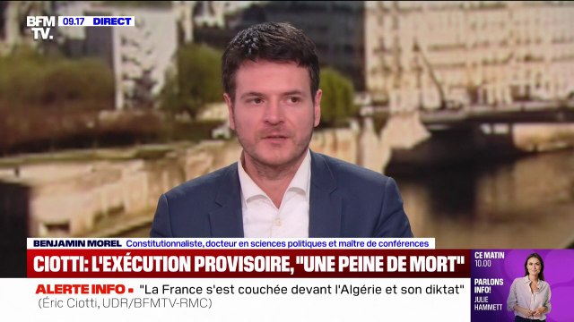 Exécution provisoire: Cela permet d'éviter un dommage plus grand à la société , explique le constitutionnaliste et docteur en science politique Benjamin Morel