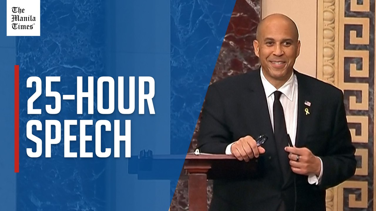 US Senator Cory Booker breaks record holding the floor for over 25 hours