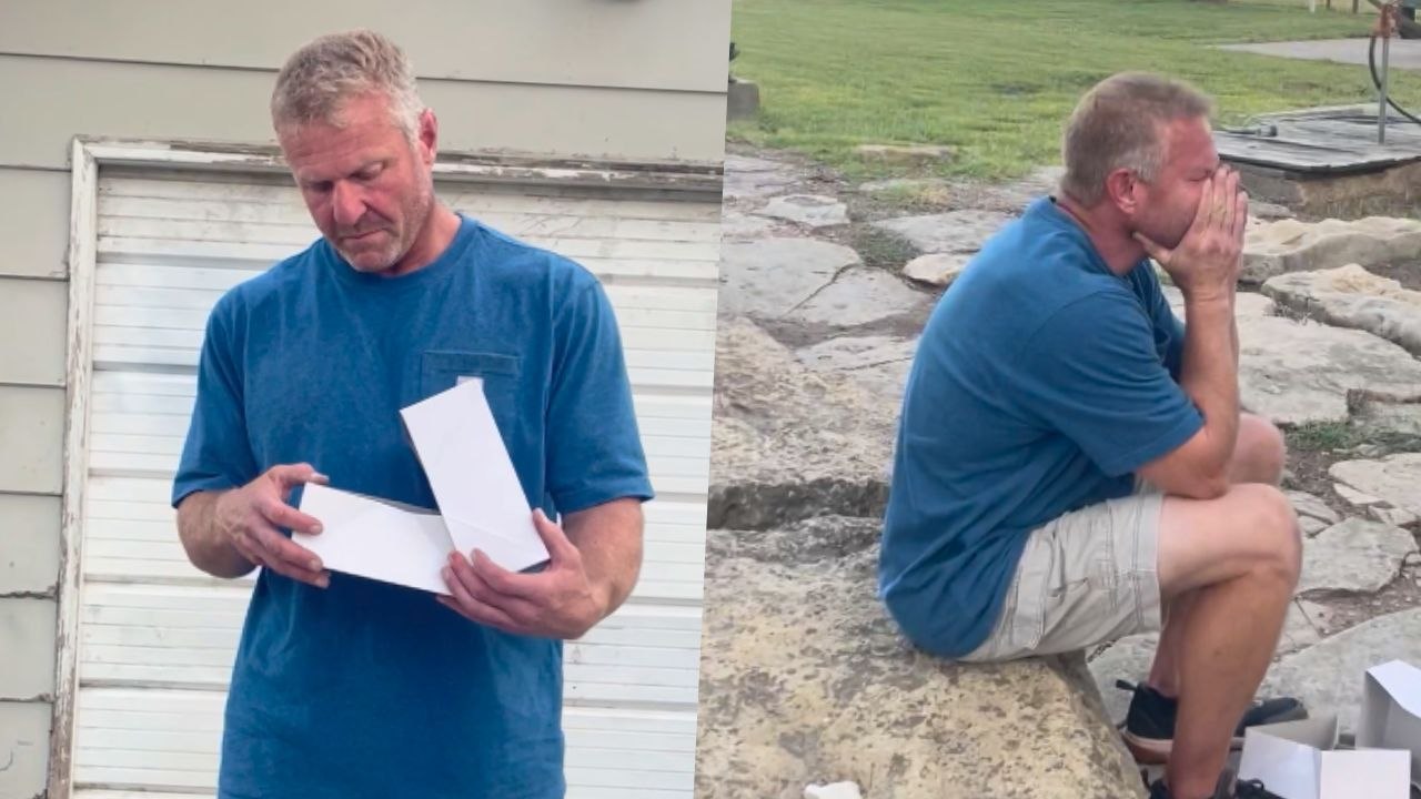 Dad Opens 'Late Birthday Present' To Discover News He's Set To Be A Grandpa For First Time | Happily TV