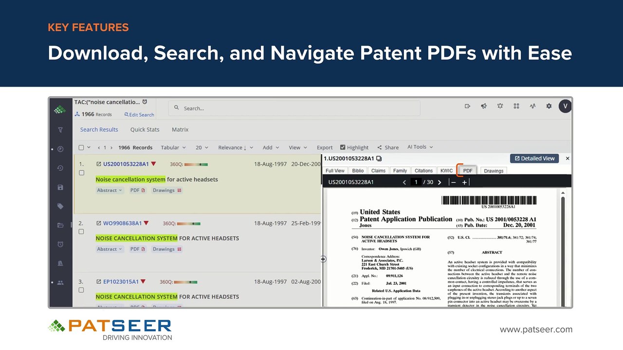 PatSeer's Key Features - Download, Search, and...