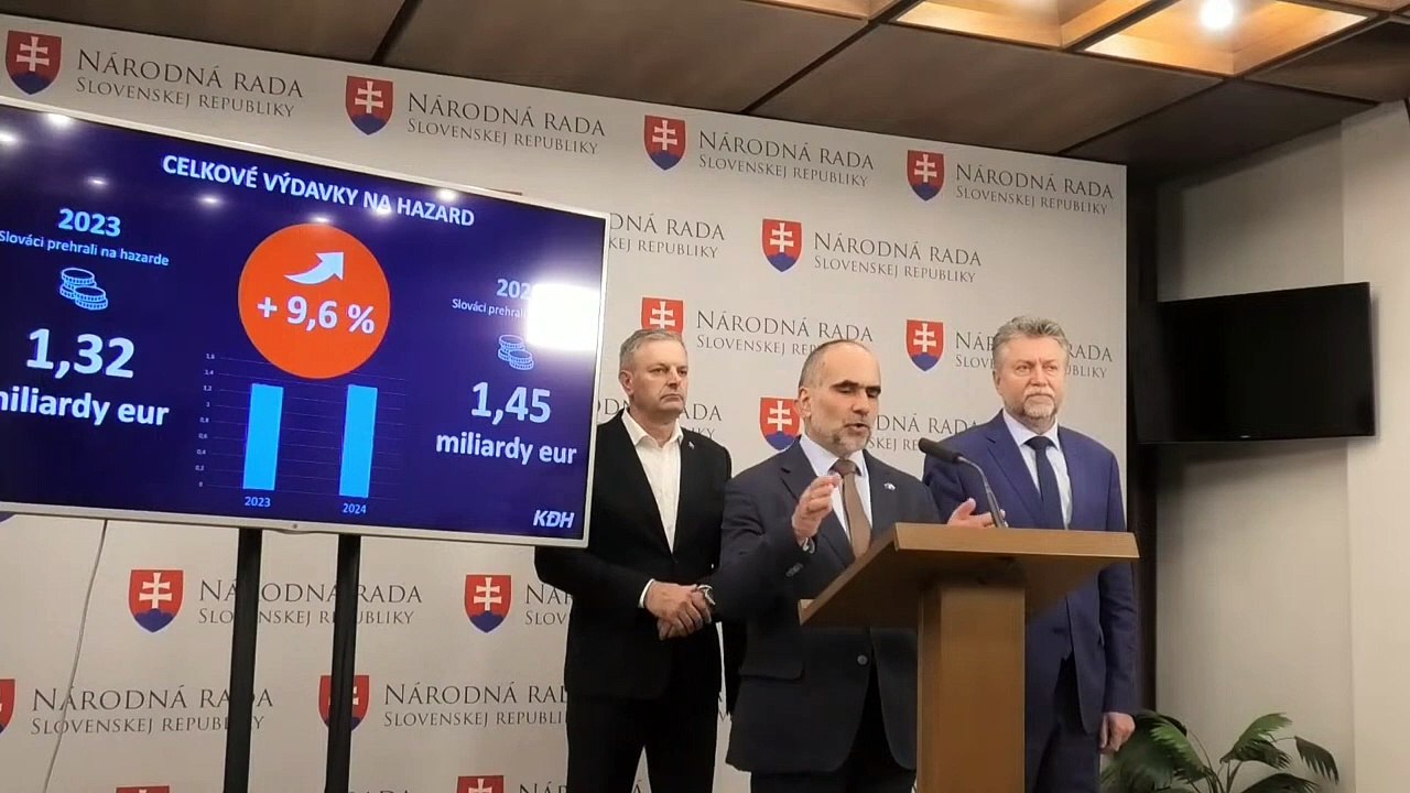 ZÁZNAM: KDH: Slovenskí obyvatelia prehrali vlani na hazarde 1,45 miliardy eur