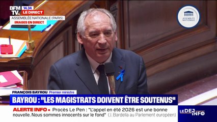 François Bayrou après la condamnation de Marine Le Pen: "Les magistrats doivent être soutenus de toutes les manières"
