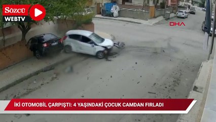İki otomobil çarpıştı: 4 yaşındaki çocuk camdan fırladı