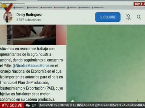 Vpdta. Delcy Rodríguez: Damos seguimiento al Plan de Producción, Abastecimiento y Exportación (PAE)