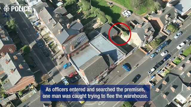Drone tracks fleeing suspect after police uncover huge Doncaster cannabis factory with 500 plants