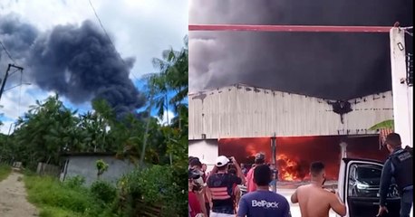 Incêndio em fábrica de descartavéis