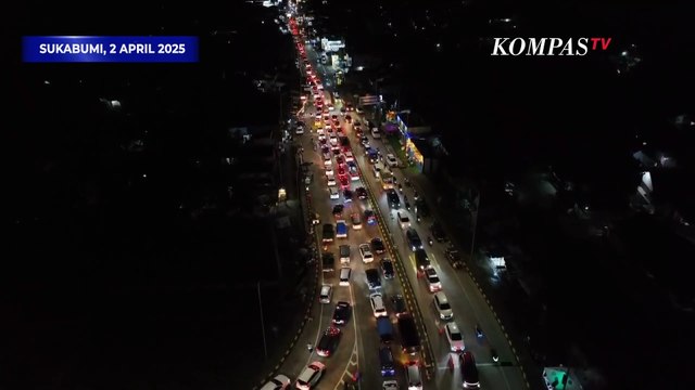 Drone Arus Mudik di Ruas Tol Parangkuda dan Jalur Arteri Sukabumi, 2 April 2025 Malam