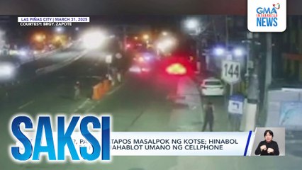 Rider, patay matapos masalpok ng kotse; hinabol dahil sa panghahablot umano ng cellphone | Saksi