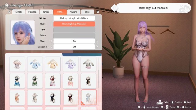 rona all outfits/hairstyles Venus Vacation PRISM DEAD OR ALIVE Xtreme