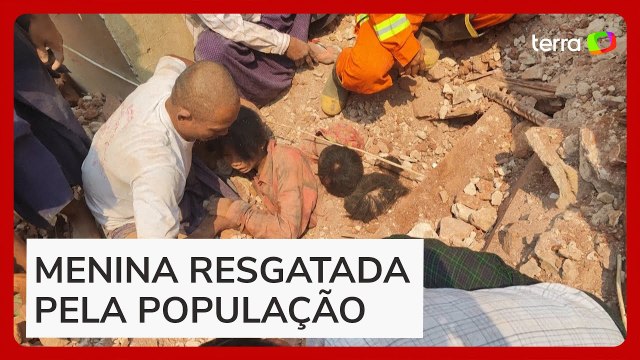 Menina de 13 anos é resgatada de escombros de mosteiro dias após terremoto em Mianmar