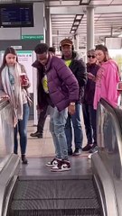 First time using escalator 😅🙅🏾‍♂️😂
