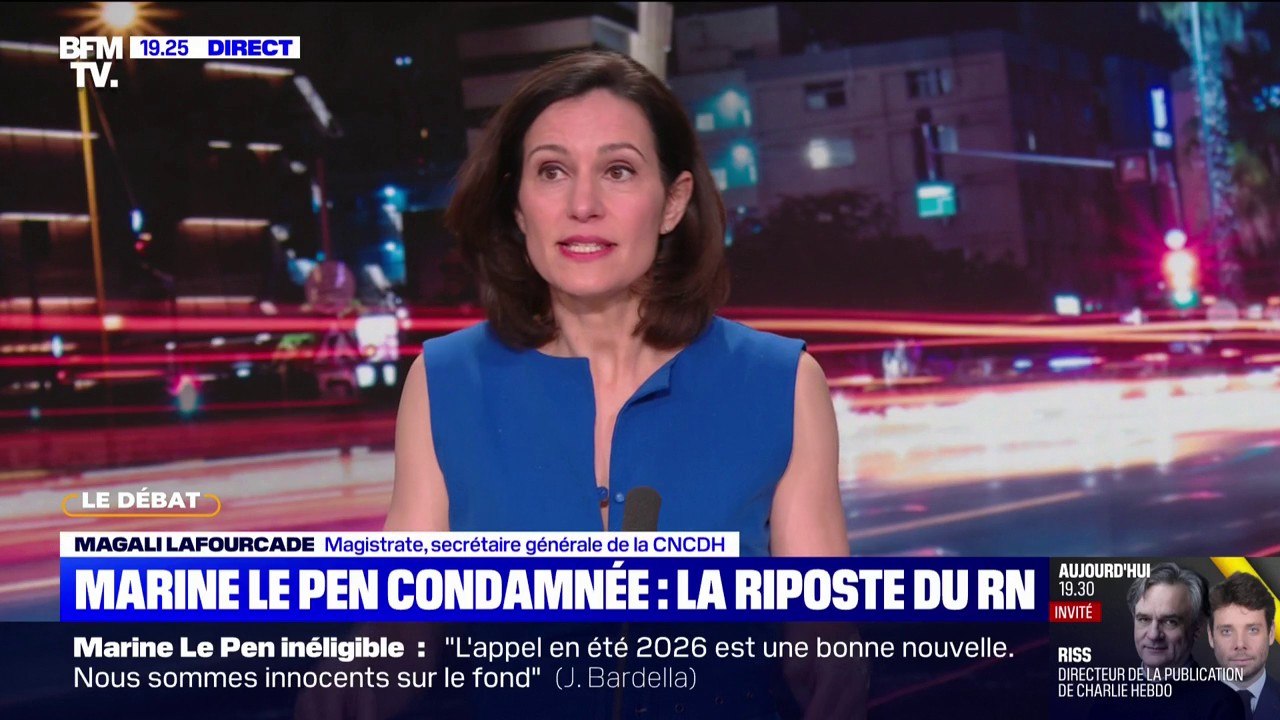 Procès RN: "Les juges sont légitimes à juger des politiques, car la loi s'applique à tous, il ne s'agit pas de morale, mais de la violation de la loi pénale", affirme Magali Lafourcade, magistrate