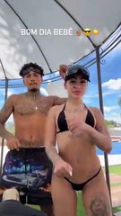 MC Mirella volta a esquentar a web e dança de fio dental ao lado do marido