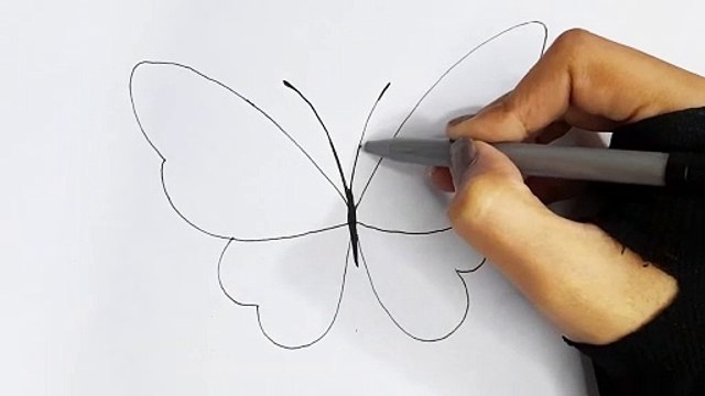 How to draw a butterfly step-by-step || Easy butterfly drawing tutorial for beginners