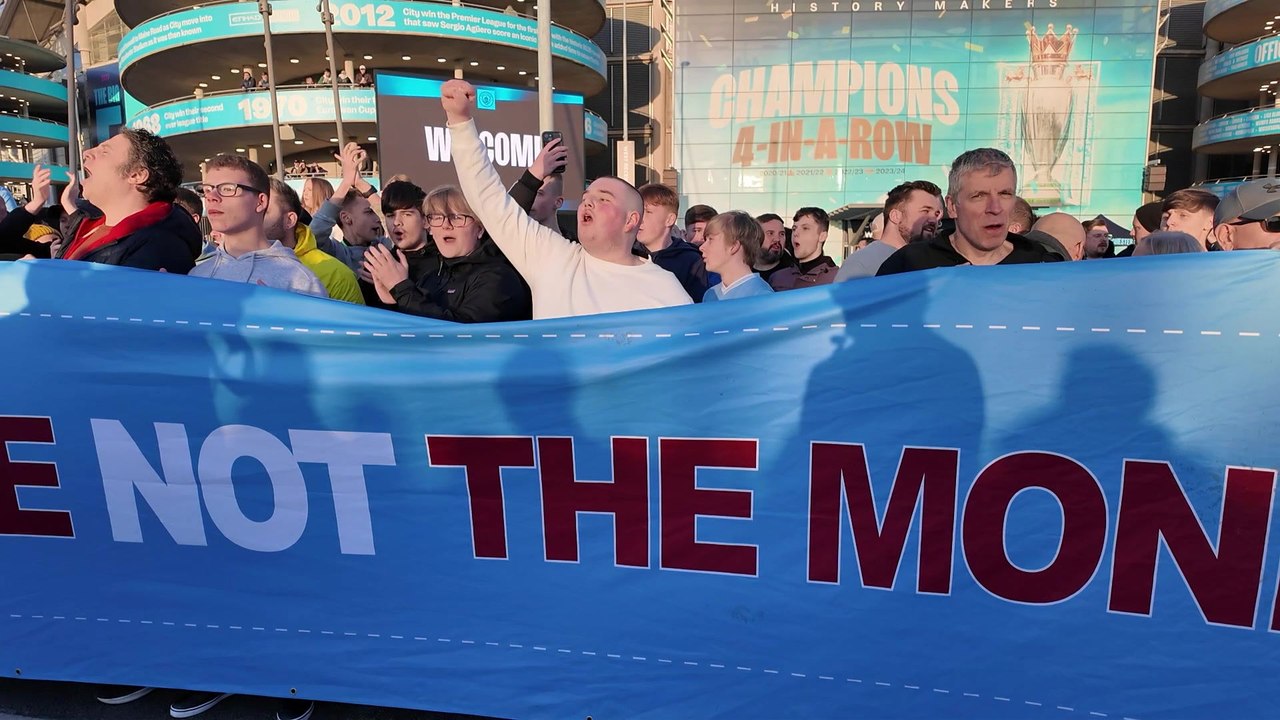 Manchester City fans protest ticket price increases and club reselling tickets