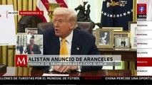 Alistan anuncio de Donald Trump en la Casa Blanca sobre aranceles