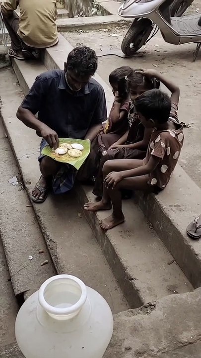 Poor father and baby