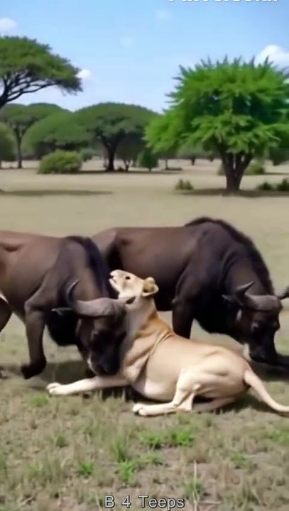 The buffaloes taught the lion a good lesson.Part Two