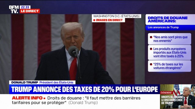 Droits de douane américains: Nous allons établir un tarif minimum de base de 10% pour permettre aux pays de nous aider à reconstruire notre pays , annonce Donald Trump