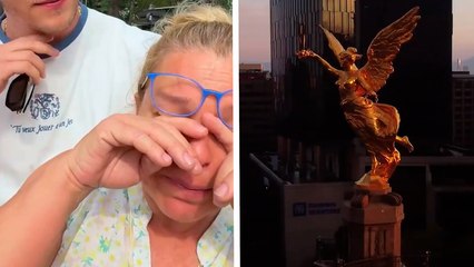 TikTok: Mujer extranjera se viraliza por llorar tras conocer el Ángel de la Independencia