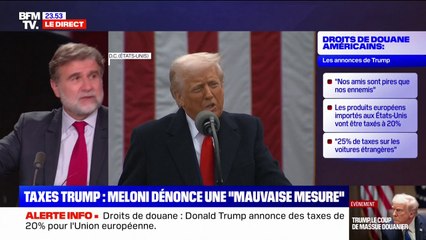 Droits de douane américain: Giorgia Meloni dénonce "une mauvaise mesure"