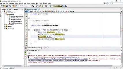 Curso de Java - Aula 007 - Como Criar Constantes no Java