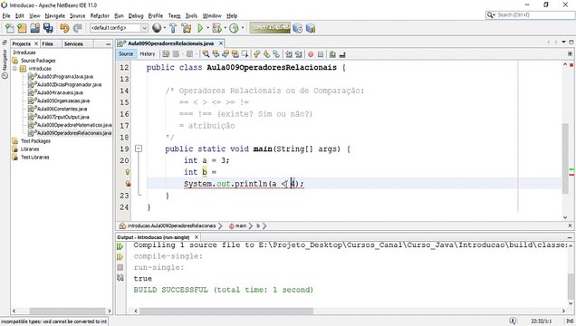 Curso de Java | Aula 010 - Como Usar Operadores de Comparação (Relacionais)