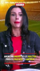 ANUNCIAN PRECIOS DE LOS BOLETOS PARA EL CRUZ AZUL VS AMÉRICA