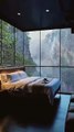 Modern Glass-Walled Bedroom.